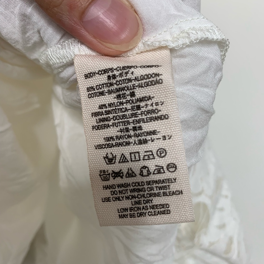 M2 Free‎ People Coquette Cottagecore Lace White Cotton Ethereal Wedding XS - Picture 6 of 7